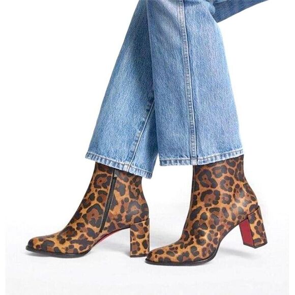 Christian Louboutin Adoxa Leopard Ankle Boots Booties Brown 36 - Picture 6 of 6